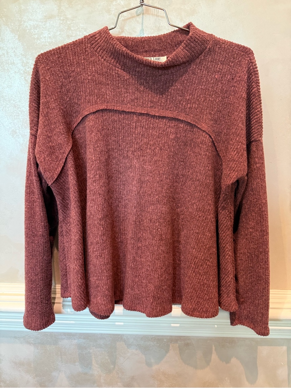 Peach Love California Dusty Rose Mock Neck Sweater